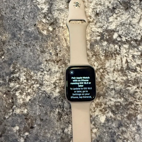 Apple Watch with Cream Band - Picture 2 of 4